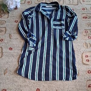 Abercrombie & Fitch Navy Striped Button Down Shirt
